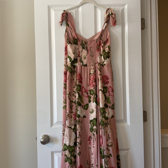Midi pink and green floral dress from Reformation, size 10 - Picture 4 of 4